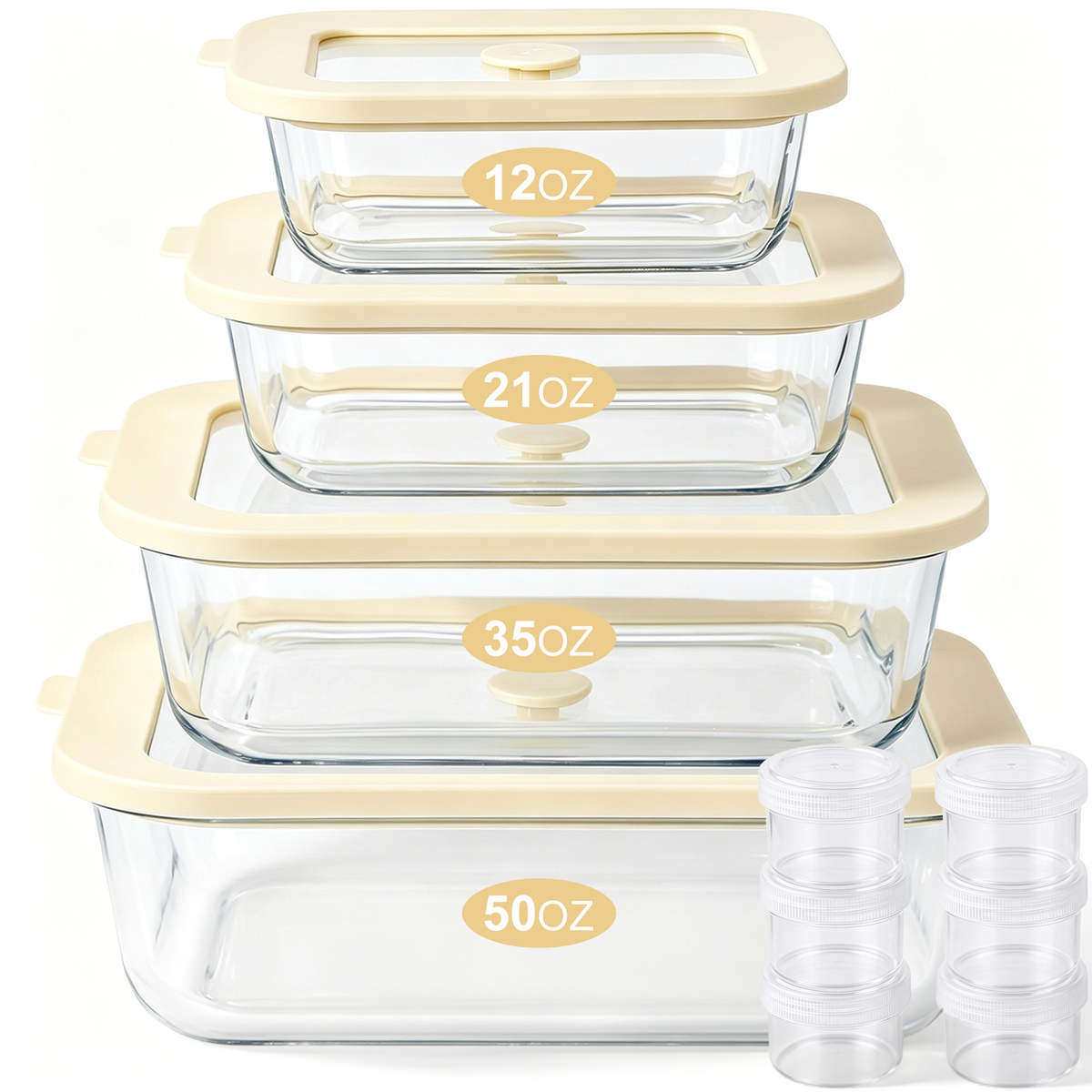 20 Pcs Glass Food Storage Containers with Tempered Glass Lids, Borosilicate Oven-Safe (-4°F~950°F), Airtight Meal Prep Containers (10 Containers & 10 Lids), LeakProof, BPA-Free, Dishwasher Safe