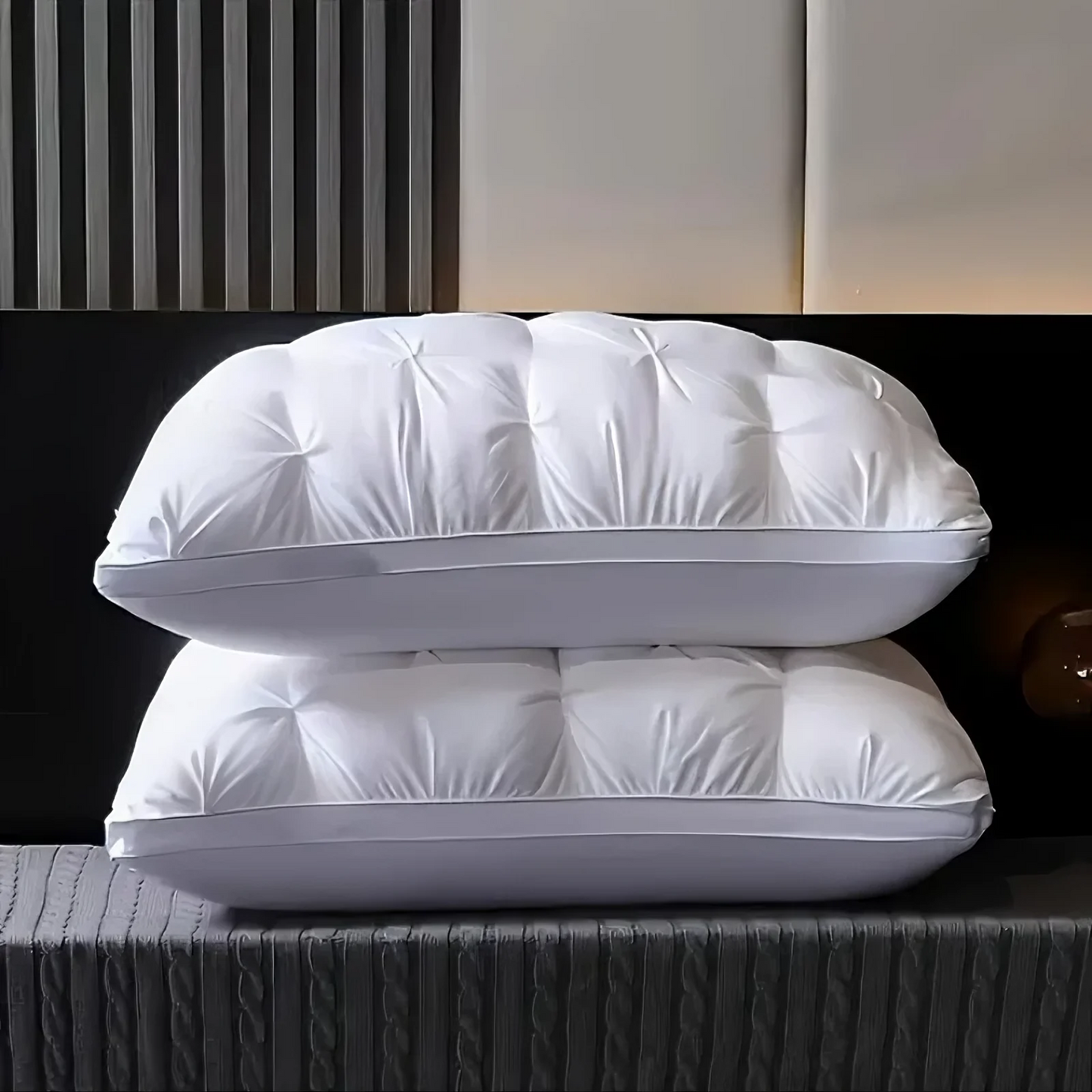 Kaqinu Queen Size Bed Pillows Set of 2, Hotel Quality, Down Alternative Gusseted Bed Pillows for Side, Back, or Stomach Sleepers, White