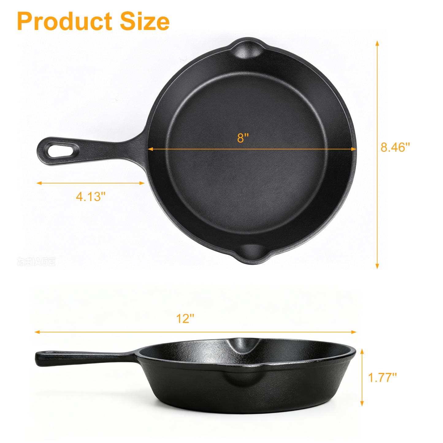 Cast Iron Skillet, TAIMASI 8" Non-Stick Pre-Seasoned Frying Pan, Oven Safe Cookware Set for Grilling, Sauteing, Baking