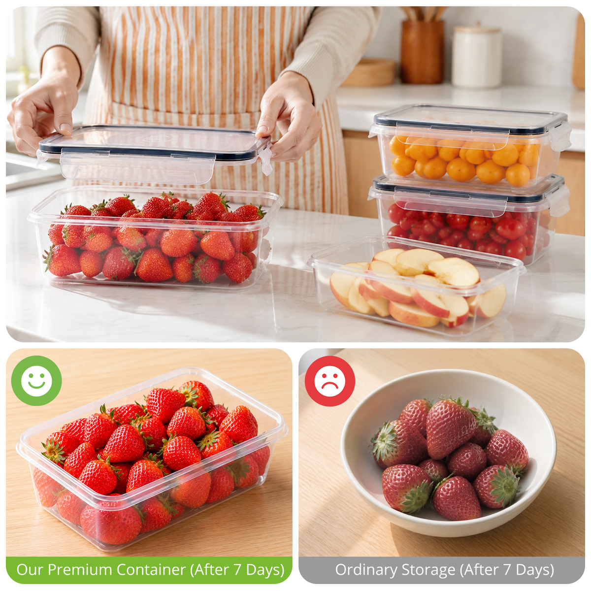 TAIMASI 50PCS Plastic Food Storage Containers with Lids, Value Pack Meal Prep Containers with Labels & Marker, Airtight Leakproof Stackable Food Containers Set for Kitchen Organization, Lunch