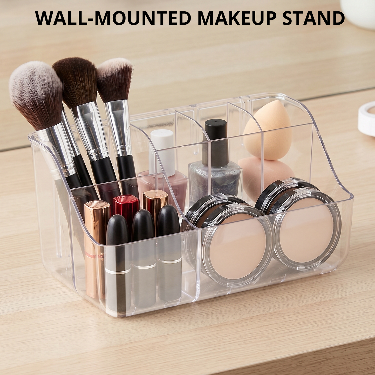 5 Pack Adhesive Shower Caddy, Clear Bathroom Organizers and Storage, Shower Organizer for Adhesive Wall Shelf, No Drill Wall Mounted Shower Shelves with Drainage Holes for Shampoo, Toiletries, Makeup