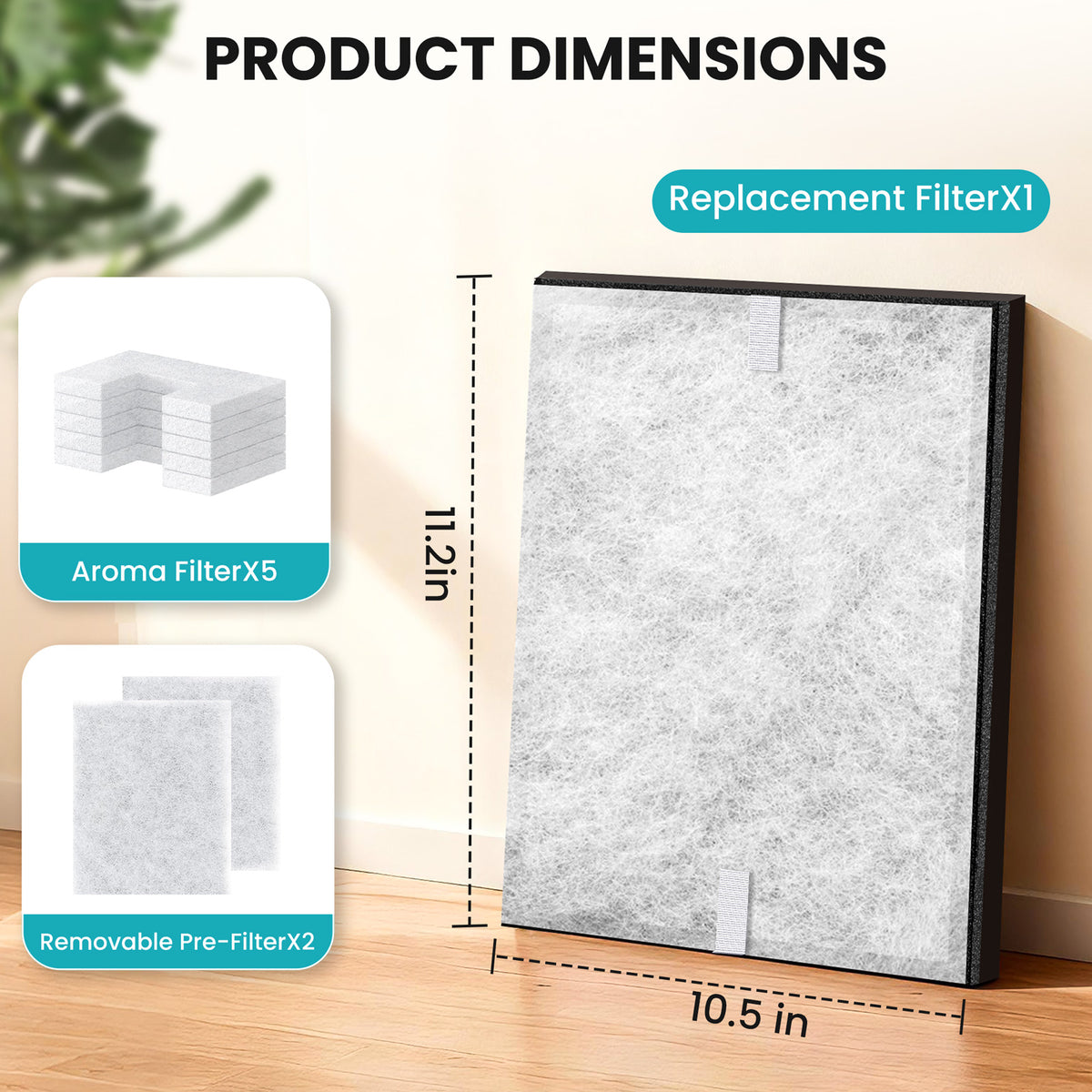 1 Pack Replacement Filter for TeraAire Air Purifier, 4-in-1 Grade HEPA Filters Compatible with TeraAire Air Purifier PR3(1pcs)