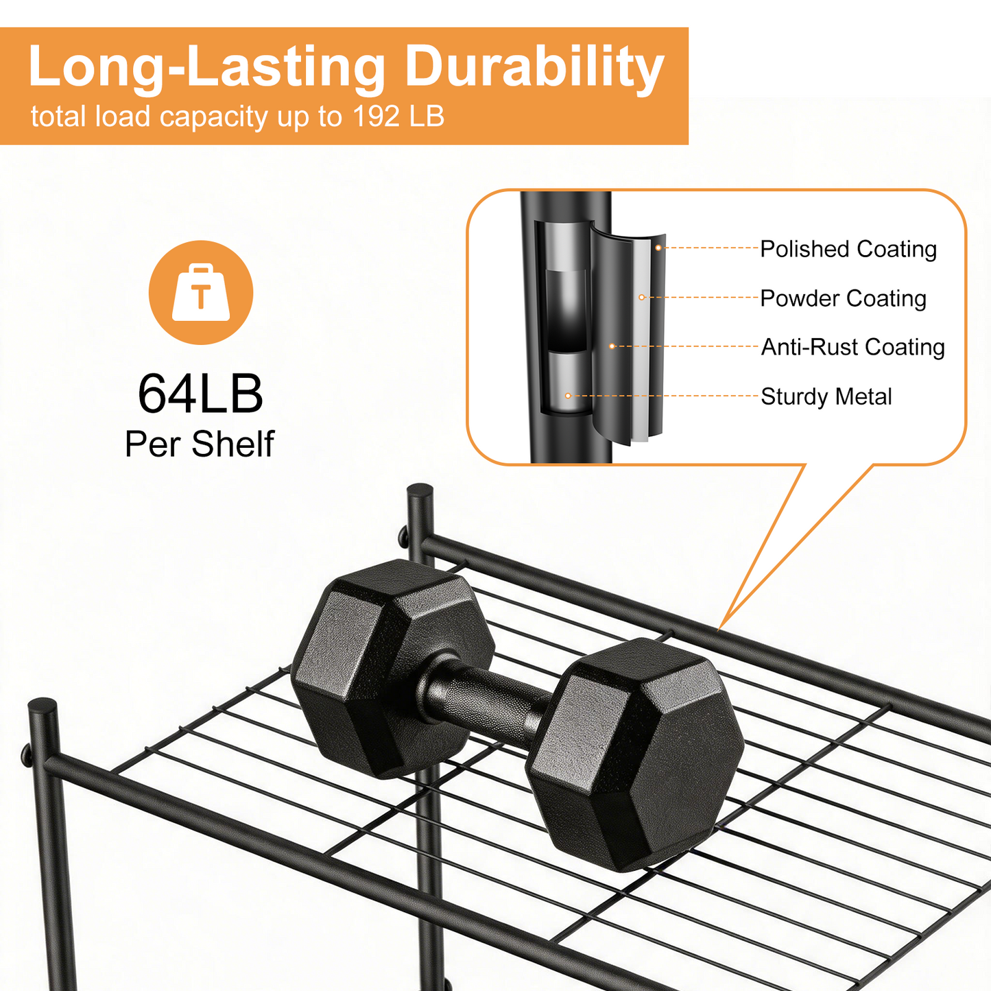 3-Shelf Steel Wire Rack Storage Shelving Organizer, Sturdy Garage Metal Rack, Tiny Versatility Storage Shelves for Kitchen, Pantry, Under Desk, 15.94" L x 10.03" W x 26.77" H, Black