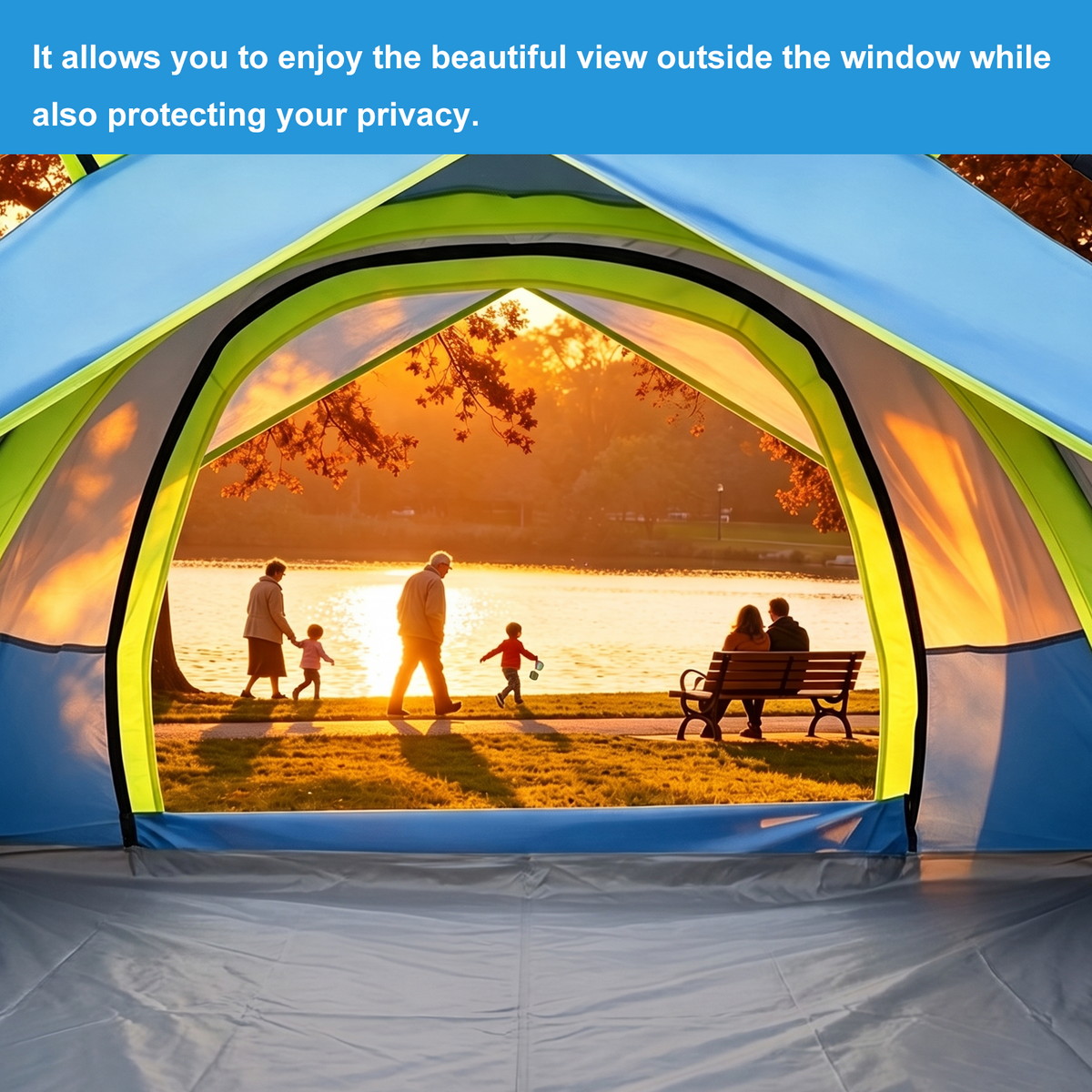 Mibote 2-4Person Camping Tent,Auto Setup Pop Up Tent,Waterproof,Huge Door & Windows for Camping,Hiking,Travel,Blue