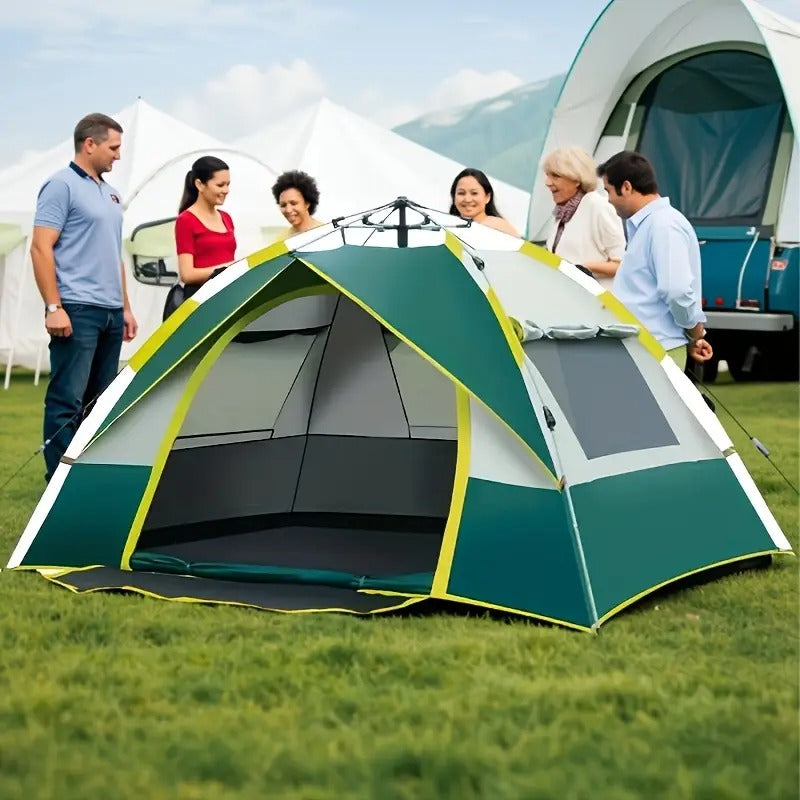 Kaqinu 2-Person Camping Tent, Auto Setup Pop Up Tent, Waterproof, Huge Door & Windows for Camping, Hiking, Travel