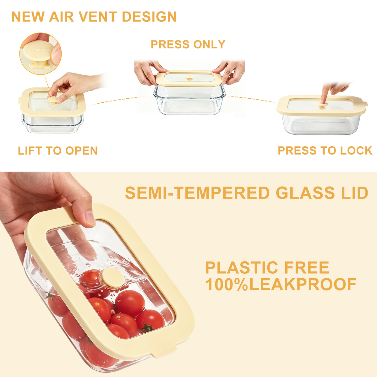 20 Pcs Glass Food Storage Containers with Tempered Glass Lids, Borosilicate Oven-Safe (-4°F~950°F), Airtight Meal Prep Containers (10 Containers & 10 Lids), LeakProof, BPA-Free, Dishwasher Safe