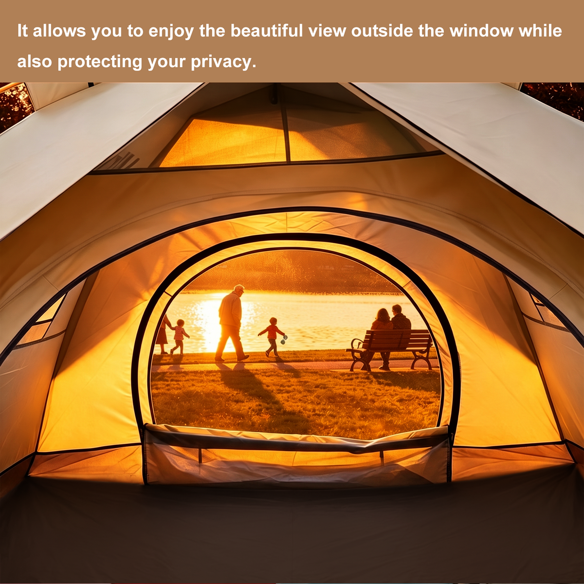 Mibote 2-4Person Camping Tent,Auto Setup Pop Up Tent,Waterproof,Huge Door & Windows for Camping,Hiking,Travel,khaki