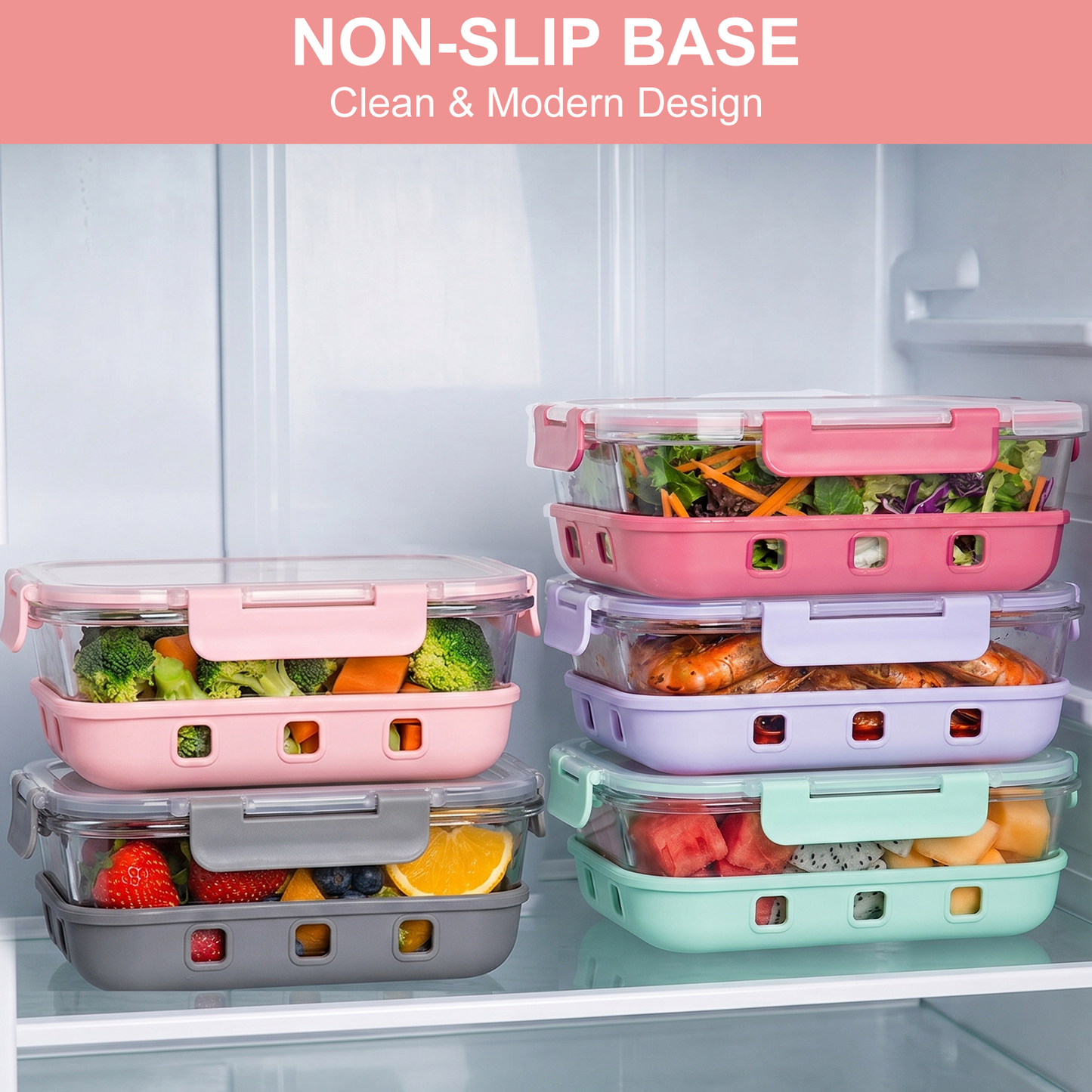 10 Pcs Glass Food Storage Containers with Silicone Boot, 35 oz Glass Containers with Airtight BPA-Free Plastic Lids, Meal Prep Set, Dishwasher, Microwave & Freezer Safe, Leak Proof