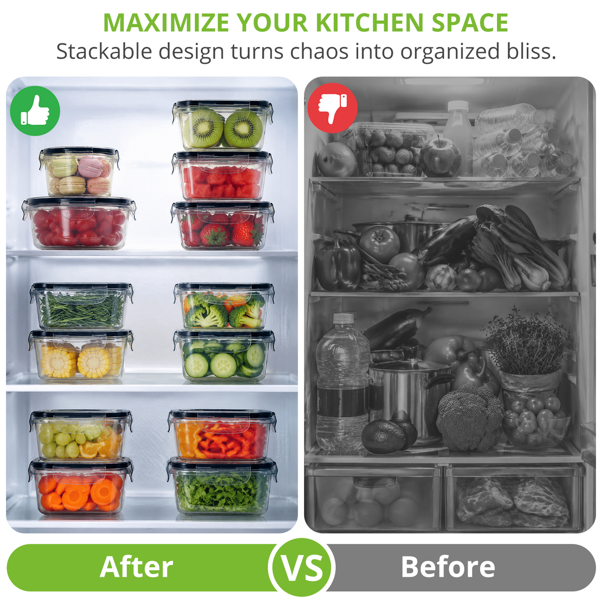 TAIMASI 50PCS Plastic Food Storage Containers with Lids, Value Pack Meal Prep Containers with Labels & Marker, Airtight Leakproof Stackable Food Containers Set for Kitchen Organization, Lunch