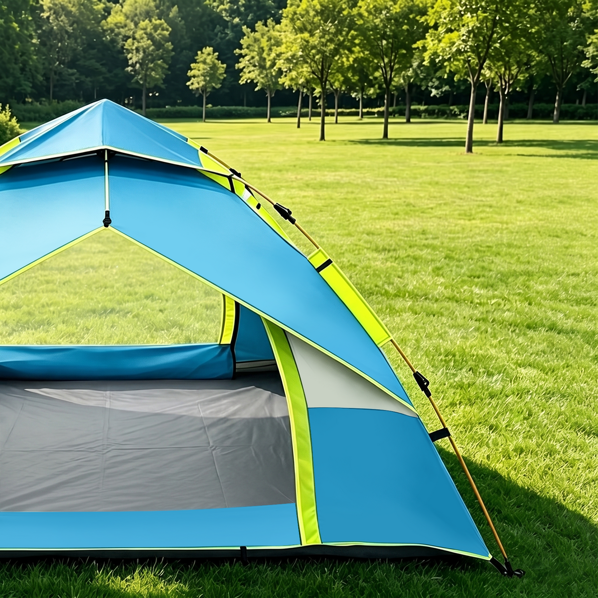 Mibote 2-4Person Camping Tent,Auto Setup Pop Up Tent,Waterproof,Huge Door & Windows for Camping,Hiking,Travel,Blue