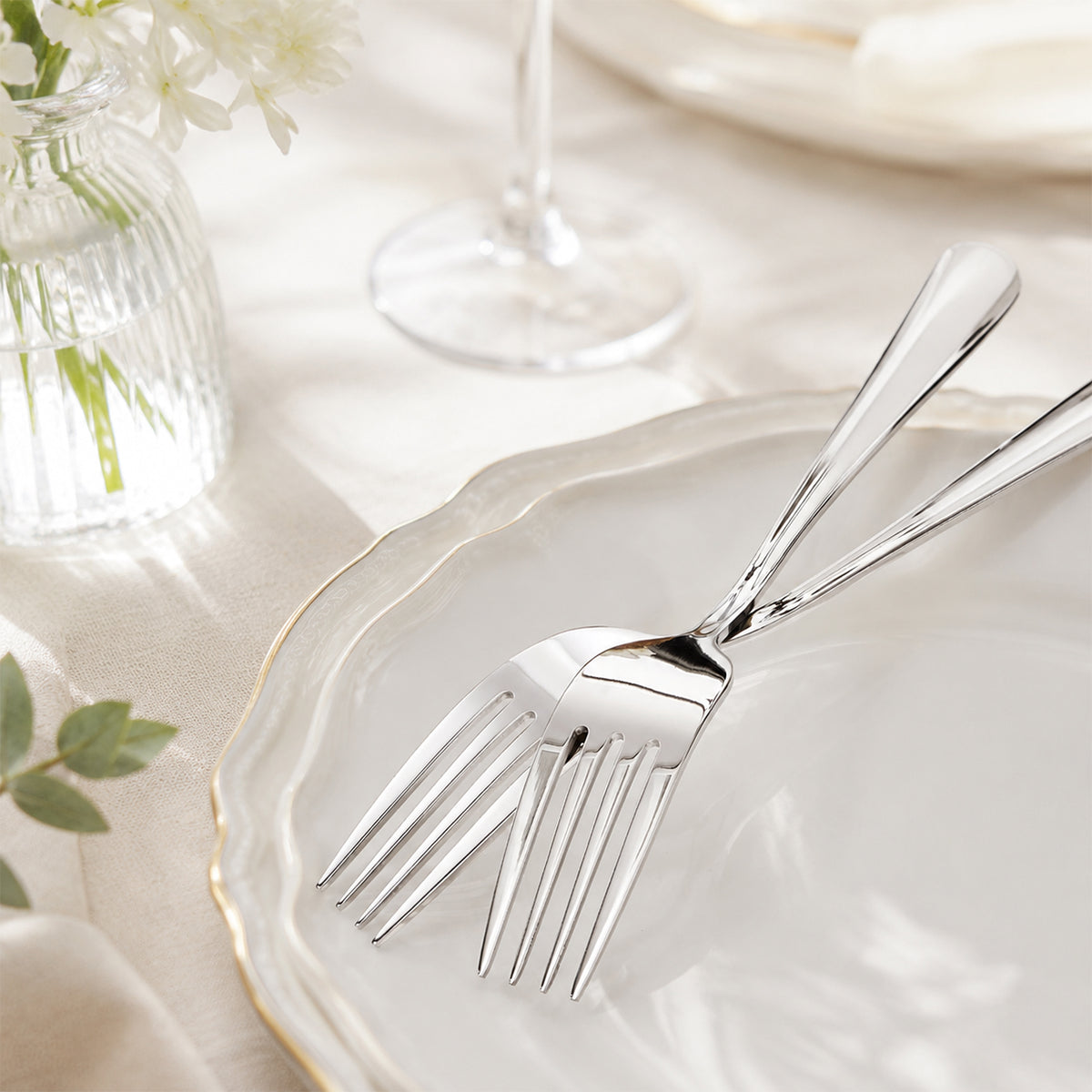 TAIMASI 24-Piece Stainless Steel Forks, 8" Mirror Polished Food Grade Silverware Table Forks, Dishwasher Safe for Home, Kitchen, Restaurant
