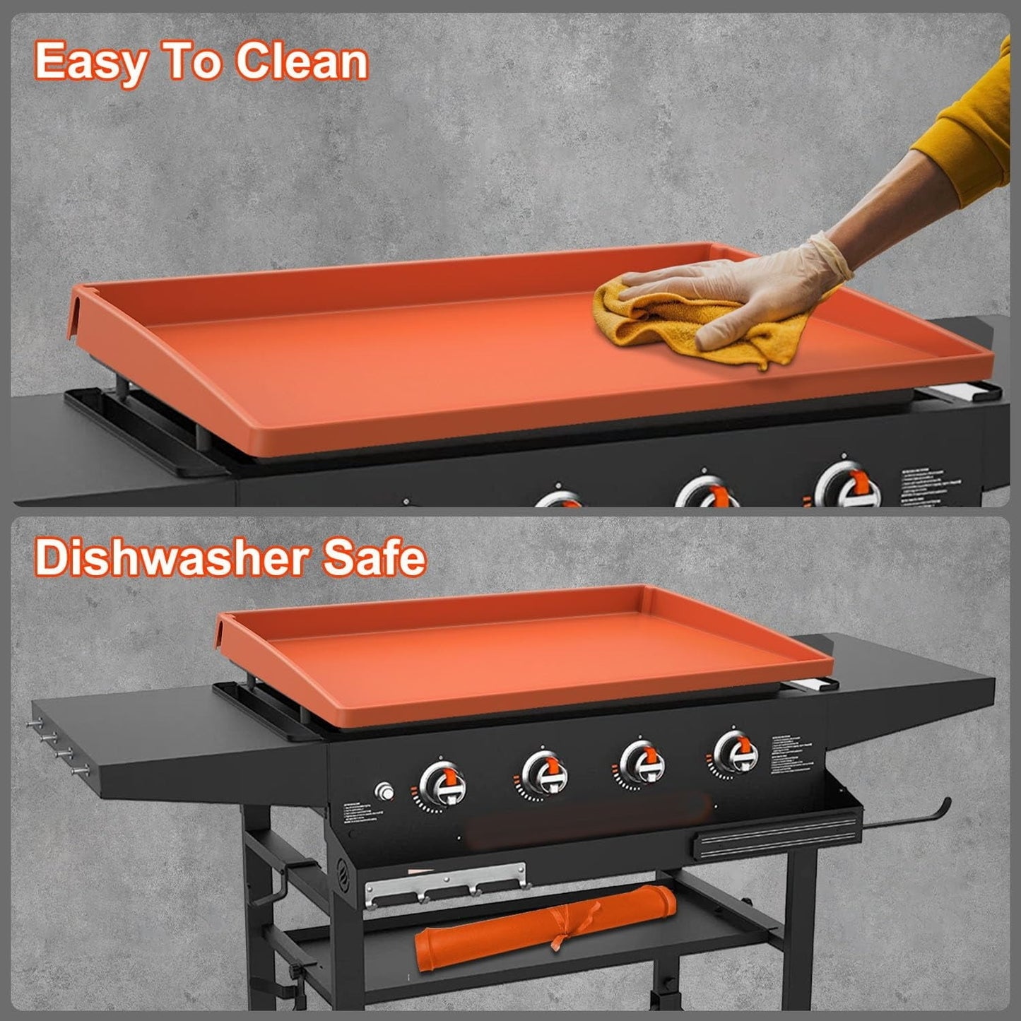 Mibote 28 Inch Griddle Cover for Blackstone, Heavy Duty Food Grade Silicone Protective Mat, Full Edge Design Mat