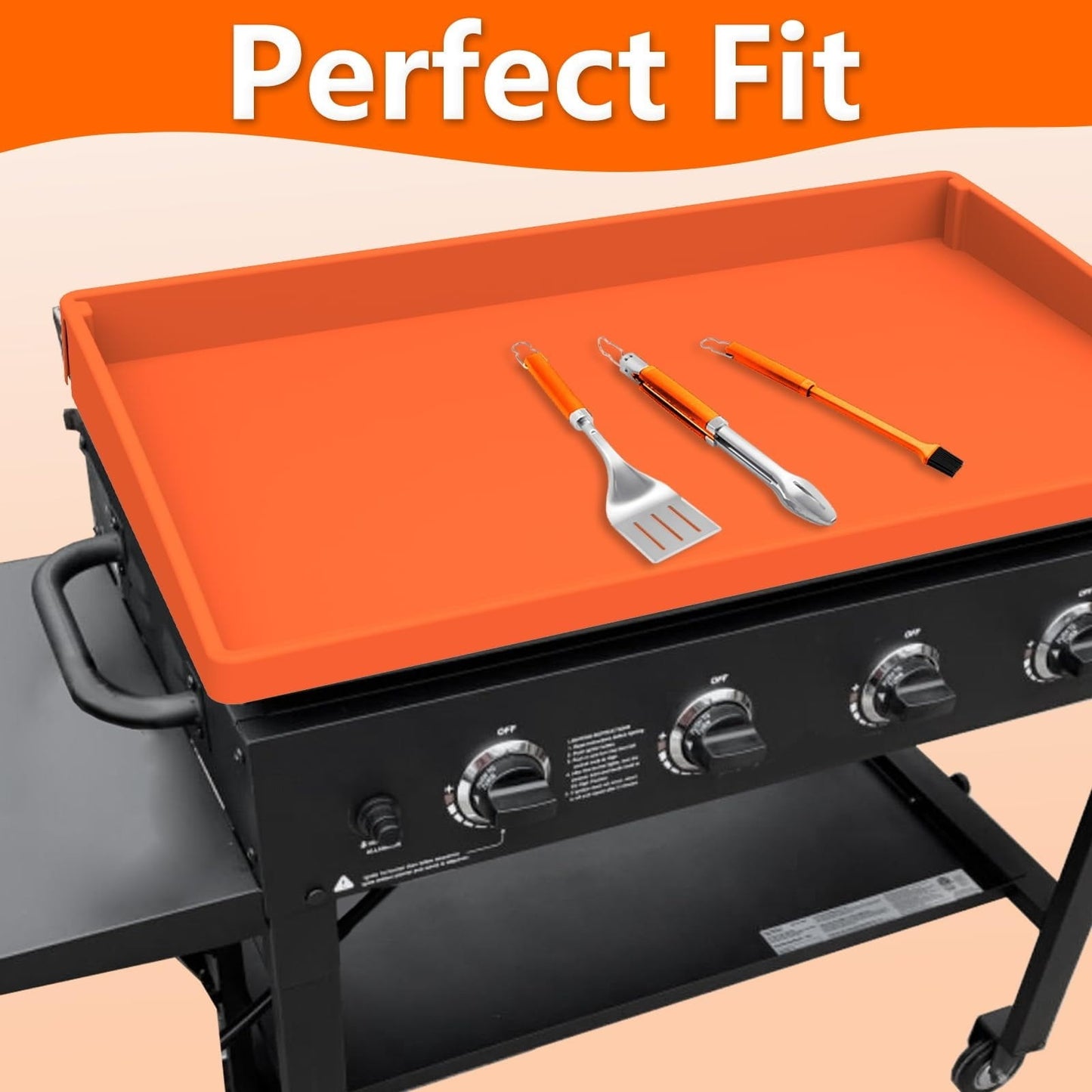 Mibote 17 Inch Griddle Cover for Blackstone, Heavy Duty Food Grade Silicone Protective Mat, Full Edge Design Mat