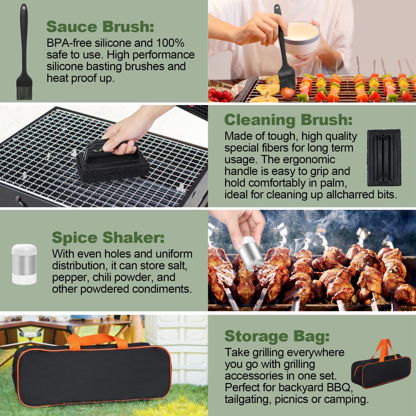18PCS Griddle Accessories Kit, Flat Top Grill Accessories Set for Blackstone and Camp Chef, Grill Spatula Set for Outdoor BBQ